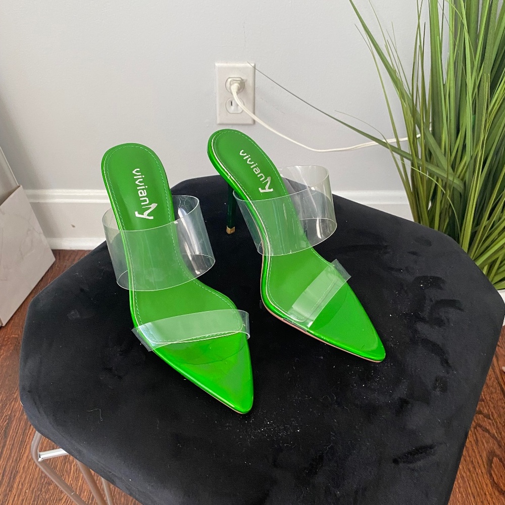Bright green heels